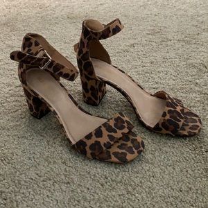 Old Navy Leopard Heeled Sandals